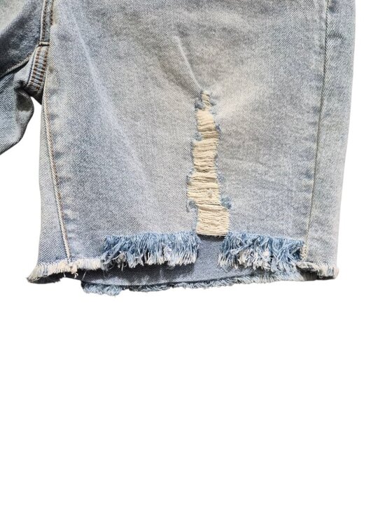 Sofia Vergara Women's Bermuda Shorts Gabriella Size 8 Distressed Frayed Hem Blue - Picture 11 of 12